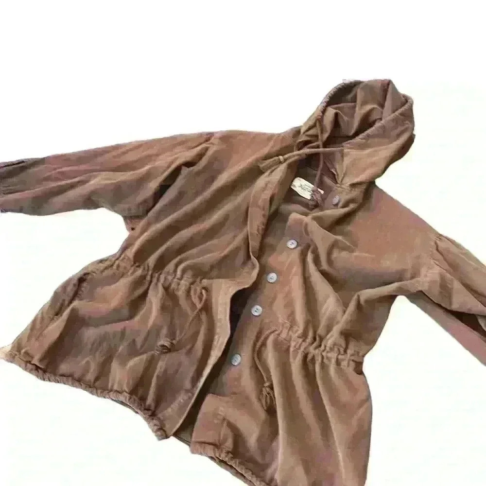 AIRPORT Chocolate Brown Lightweight Jacket Size Medium - Picture 8 of 8